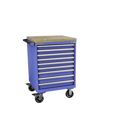 Champion Tool Storage Tool Cabinet, 9 Drawer, Blue, Steel, 28-1/4 in W x 28-1/2 in D x 43-1/4 in H, S15000901ILMB8BBT-BB S15000901ILMB8BBT-BB